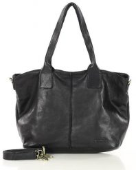 Shopper skórzany MARCO MAZZINI vs115a czarny. Czarne shopper bag bez wzorów, ze skóry, duże, bez dodatków. Za 489.00 zł.