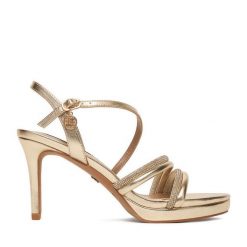 Sandały Nine West. Żółte sandały Nine West, bez wzorów, bez obcasa, na szpilce, bez zapięcia. Za 229.99 zł.