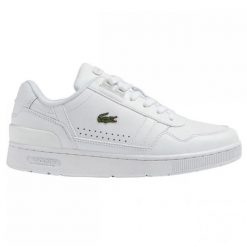Buty Lacoste T-clip 123 13 Sfa 745SFA009021G białe. Białe buty treningowe bez wzorów, z materiału, bez zapięcia. Za 640.99 zł.
