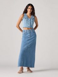 Levi's Spódnica dżinsowa w kolorze niebieskim rozmiar: W30. Niebieskie spódnice Levi's, s, z aplikacjami, klasyczne, maxi. Za 218.57 zł.