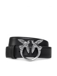 Pinko Pasek Damski Love Berry H3 Belt PE 23 PLT01 100125 A0F1 Czarny. Czarne paski Pinko, bez wzorów, ze skóry. Za 489.99 zł.