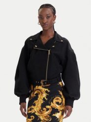 Versace Jeans Couture Kurtka przejściowa 80HAS410 N0432 Czarny Loose Fit. Czarne kurtki Versace Jeans Couture, bez wzorów, z jeansu, bez kaptura. Za 2,459.00 zł.