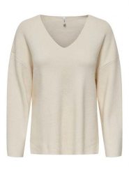 ONLY Sweter w kolorze kremowym rozmiar: L. Brązowe swetry ONLY, l, bez wzorów, ze splotem, bez ramiączek. Za 127.65 zł.