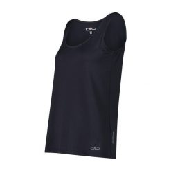 Damski tank top CMP. Czarne topy CMP, bez wzorów, sportowe, bez kołnierzyka, bez ramiączek. Za 217.50 zł.