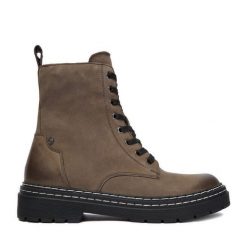 Trzewiki Lasocki. Szare botki Lasocki, bez wzorów, bez obcasa, na płaskiej podeszwie, bez zapięcia. Za 179.99 zł.