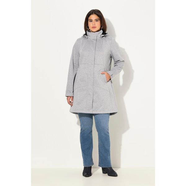 Damskie Kurtka softshell HYPRAR wodoodporna dwukierunkowy zamek odpinany kaptur. Szare kurtki przejściowe sportowe Ulla Popken, plus size, bez wzorów, z materiału, bez kaptura, trekkingowe. Za 633.99 zł.