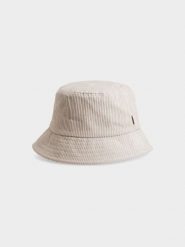 4F Kapelusz bucket hat sztruksowy damski M. Czarne kapelusze 4f, bez wzorów, ze sztruksu. W wyprzedaży za 9.99 zł.