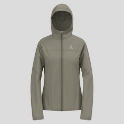 Kurtka damska Odlo X-ALP WATERPROOF Jacket. Zielone kurtki do biegania ODLO, bez wzorów, bez kaptura, do biegania. W wyprzedaży za 719.99 zł.