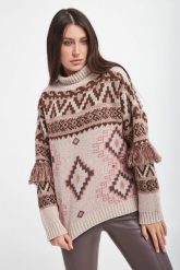 Sweter wełniany Schermo WEEKEND MAX MARA. Brązowe swetry Weekend Max Mara, xs, bez wzorów, prążkowane, bez ramiączek. W wyprzedaży za 839.30 zł.