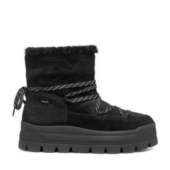 Śniegowce Geox. Czarne śniegowce Geox, bez wzorów, bez zapięcia. Za 849.99 zł.