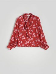 Koszula z ozdobnym wiązaniem - wielobarwny. Koszule Reserved, l, bez wzorów, z tkaniny, bez kołnierzyka, bez ramiączek. W wyprzedaży za 59.99 zł.