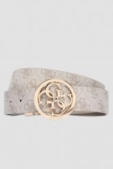 GUESS Kremowy dwustronny damski pasek w monogram Noelle REV H35, Rozmiar XS. Brązowe paski Guess, z aplikacjami, eleganckie. W wyprzedaży za 189.99 zł.