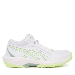 Buty halowe Asics. Białe buty treningowe ASICS, bez wzorów, bez zapięcia. Za 409.99 zł.
