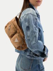 Guess Jeans Torebka CWBEO-GUESS-B-007-09 Beżowy. Brązowe torebki klasyczne Guess Jeans, z aplikacjami, z jeansu, bez dodatków. Za 259.99 zł.