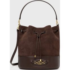 Lauren Ralph Lauren torebka skórzana kolor brązowy. Brązowe torebki klasyczne Lauren Ralph Lauren, bez wzorów, na ramię, bez dodatków. Za 1,759.90 zł.