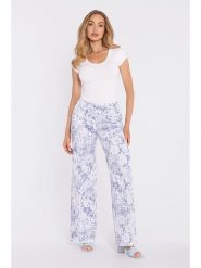 Made of emotion Spodnie w kolorze niebiesko-białym rozmiar: XL. Białe spodnie materiałowe Made Of Emotion, bez wzorów, z materiału. Za 254.95 zł.