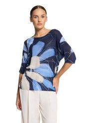 BETTY & CO Sweter w kolorze granatowo-błękitno-kremowym rozmiar: 44. Niebieskie swetry Betty & Co, bez wzorów, bez ramiączek. Za 123.45 zł.