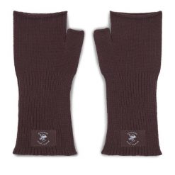 Rękawiczki Damskie Beverly Hills Polo Club. Brązowe rękawiczki Beverly Hills Polo Club, bez wzorów, z dzianiny. Za 49.99 zł.