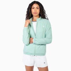 Damska rozpinana bluza tenisowa Tecnifibre Team Light. Zielone bluzy z kapturem TECNIFIBRE, l, bez wzorów, z materiału, bez kaptura, na fitness i siłownię. Za 319.99 zł.