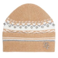 Czapka Liu Jo. Brązowe czapki zimowe Liu Jo, bez wzorów. Za 249.99 zł.