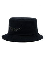 Zadig & Voltaire Kapelusz Bob Wings Patch OWHT00119 Czarny. Czarne kapelusze Zadig & Voltaire, bez wzorów, z bawełny. Za 599.99 zł.