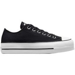Trampki na platformie dla Converse Chuck Taylor All Star, Kobiety. Czarne trampki Converse, bez wzorów, casualowe, bez zapięcia. Za 590.00 zł.