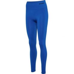 Damskie legginsy bezszwowe z wysokim stanem Hummel Tif. Niebieskie legginsy Hummel, bez wzorów, sportowe. Za 164.00 zł.