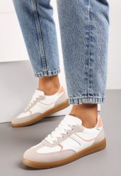 Ciemnobeżowe Sneakersy Tenisówki Ozdobione Wstawkami Ysalesa. Brązowe buty sportowe lifestyle Renee, bez wzorów, sportowe, bez zapięcia. W wyprzedaży za 67.99 zł.
