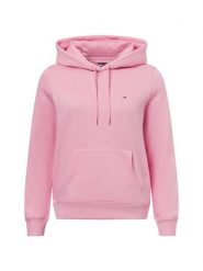 Tommy Jeans sweter z kapturem Kobiety Bawełna wyrazisty róż, S. Czerwone swetry Tommy Jeans, s, bez wzorów, z bawełny, klasyczne, bez ramiączek. Za 329.95 zł.