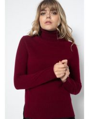 Perfect Cashmere Kaszmirowy golf "Tracy" w kolorze bordowym rozmiar: S. Czerwone swetry Perfect Cashmere, s, bez wzorów, z kaszmiru, bez ramiączek. Za 323.78 zł.