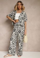 Czarny Wiskozowy Komplet w Ornamentalny Print Koszula i Szerokie Spodnie Sarilsa. Czarne koszule Renee, l, bez wzorów, z materiału, eleganckie, bez kołnierzyka, bez ramiączek. W wyprzedaży za 83.99 zł.