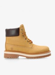 Buty outdoor damskie Lumberjack Kristy. Brązowe buty trekkingowe Lumberjack, z materiału, przed kolano, bez zapięcia. Za 359.99 zł.