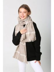 Lucky Bees Szal w kolorze beżowym - 180 x 70 cm rozmiar: onesize. Brązowe szaliki i kominy Lucky Bees, bez wzorów, z materiału. Za 43.99 zł.