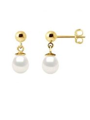 Pearl Addict Złote kolczyki-wkrętki z perłami rozmiar: onesize. Białe kolczyki Pearl Addict, z perłą, złote. Za 393.68 zł.