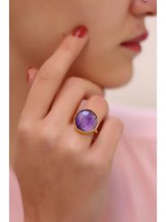 Pierres delicates Pozłacany pierścionek z ametystem rozmiar: onesize. Różowe pierścionki Pierres delicates, z ametystem, pozłacane. Za 46.45 zł.