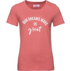 T-shirt z bawełny z nadrukiem, krótki rękaw bonprix rabarbarowy. T-shirty marki 4f. Za 34.99 zł.
