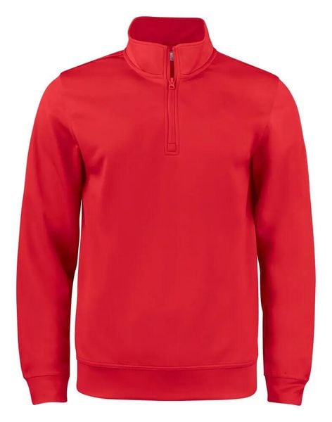 Clique Basic Active Half Zip Junior - Kardigan z półzamkiem z poliestru. Czerwone swetry CLIQUE, bez wzorów, bez ramiączek. Za 145.99 zł.