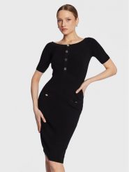 Liu Jo Sukienka dzianinowa CA3088 MS49I Czarny Slim Fit. Czarne sukienki Liu Jo, s, bez wzorów, z dzianiny, bez kołnierzyka, bez ramiączek. Za 679.99 zł.