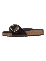 Birkenstock Skórzane klapki "Madrid" w kolorze czarnym rozmiar: 40. Czarne klapki Birkenstock, bez wzorów, klasyczne, z otwartym noskiem, bez obcasa, bez zapięcia. Za 332.45 zł.