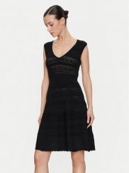 Morgan Sukienka letnia 241-RMNAIA Czarny Slim Fit. Czarne sukienki Morgan, xs, bez wzorów, z wiskozy, bez kołnierzyka, bez ramiączek. Za 369.99 zł.