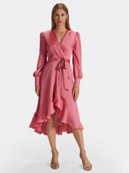 Swing Sukienka koktajlowa 5AG13600 Różowy Regular Fit. Czerwone sukienki Swing, bez wzorów, z syntetyku, wizytowe, bez kołnierzyka, bez ramiączek. Za 449.99 zł.