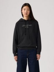 Levi's Bluza w kolorze czarnym rozmiar: M. Czarne bluzy Levi's, m, bez wzorów, bez ramiączek, z kapturem. Za 161.73 zł.