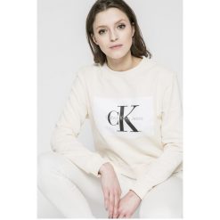Calvin Klein Jeans - Bluza. Szare bluzy bez kaptura marki Calvin Klein Jeans, z aplikacjami, z bawełny. W wyprzedaży za 319.90 zł.
