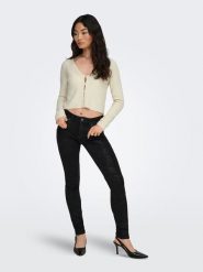 ONLY Kardigan w kolorze beżowym rozmiar: M. Brązowe swetry ONLY, m, bez wzorów, prążkowane, bez ramiączek. Za 82.99 zł.