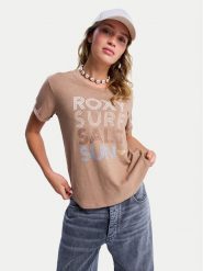 Roxy T-Shirt ERJZT06024 Brązowy Regular Fit. Brązowe t-shirty Roxy, m, bez wzorów, z bawełny, bez kołnierzyka, bez ramiączek. Za 109.99 zł.