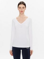 EA7 Emporio Armani Bluzka 8NTT52 TJFKZ 0101 Biały Regular Fit. Białe bluzki EA7 Emporio Armani, xxl, bez wzorów, z bawełny, bez kołnierzyka, bez ramiączek. Za 169.99 zł.