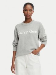 Calvin Klein Jeans Sweter LV044G313G Szary jasny Regular Fit. Szare swetry Calvin Klein Jeans, xs, bez wzorów, z bawełny, bez ramiączek. Za 529.99 zł.