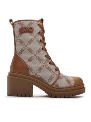 MICHAEL Michael Kors Botki Hanley 40F3HYME5Y Beżowy. Brązowe botki MICHAEL Michael Kors, bez wzorów, z materiału, bez obcasa, na słupku, bez zapięcia. Za 819.99 zł.