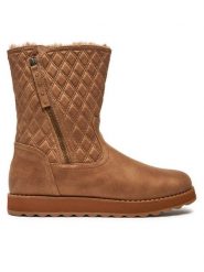 Skechers Botki Morning Walks 167675/CSNT Brązowy. Brązowe botki Skechers, bez wzorów, z materiału, bez obcasa, na płaskiej podeszwie, bez zapięcia. Za 219.99 zł.