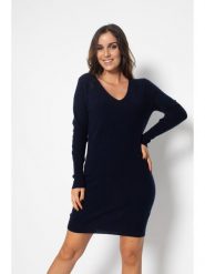 Perfect Cashmere Kaszmirowa sukienka "Joy" w kolorze granatowym rozmiar: M. Niebieskie sukienki Perfect Cashmere, m, bez wzorów, z kaszmiru, bez kołnierzyka, bez ramiączek, mini. Za 364.62 zł.